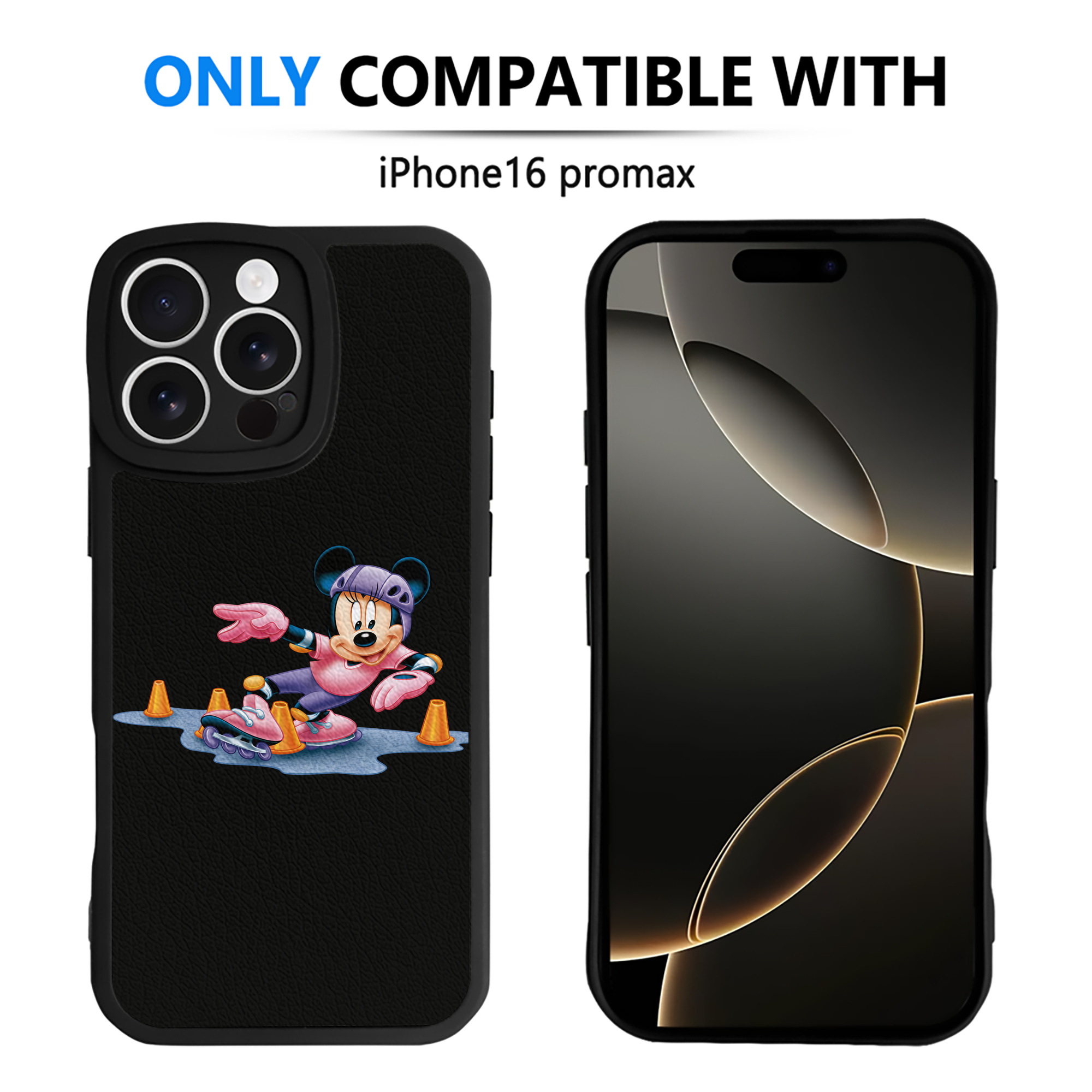 （画像用） ミッキーマウス Mickey Mouse 【iPhone 16シリーズ対応】シリコンスマホケース（レザー調） 材質：シリコン